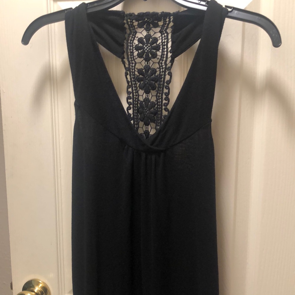 Daytrip Black Cotton Tank, Size Sm, racer back
